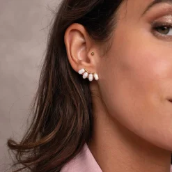 Femme Luzaka Boucles<Boucles Olivia acier doré or et nacre