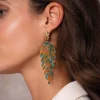 Femme Luzaka Boucles<Boucles Palmyre vertes acier doré or