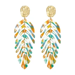 Femme Luzaka Boucles<Boucles Palmyre vertes acier doré or