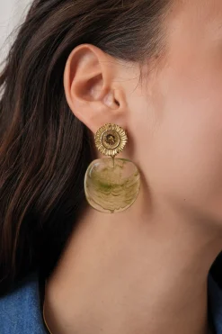 Femme Luzaka Boucles<Boucles Pénélope vert acier doré or