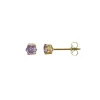 Femme Luzaka Boucles<Boucles Puces acier doré or zircons violets