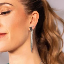 Femme Luzaka Boucles<Boucles Puces acier zircons blancs