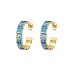 Femme Luzaka Boucles<Boucles Rio bleues acier doré or