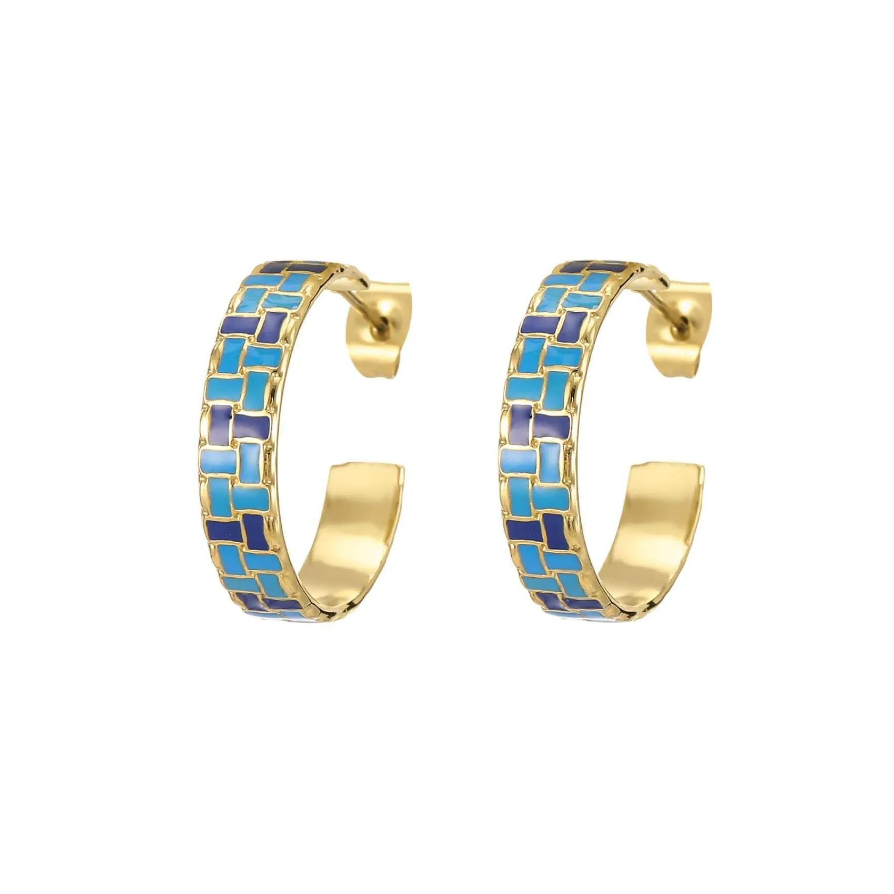 Femme Luzaka Boucles<Boucles Rio bleues acier doré or