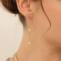 Femme Luzaka Boucles<Boucles Rosaire nacre acier dorées or