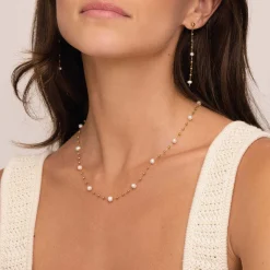 Femme Luzaka Boucles<Boucles Rosaire nacre acier dorées or