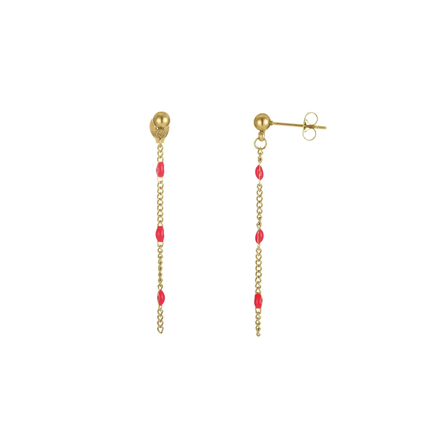 Femme Luzaka Boucles<Boucles Rosaire rouge acier doré or