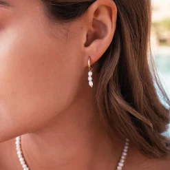 Femme Luzaka Boucles<Boucles Tahoré Perles nacre acier doré or