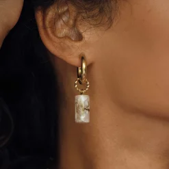 Femme Luzaka Boucles<Boucles Topia blanches acier doré or