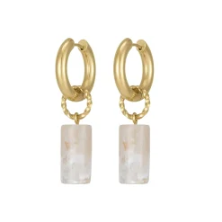 Femme Luzaka Boucles<Boucles Topia blanches acier doré or