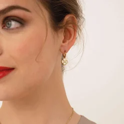 Femme Luzaka Boucles<Boucles Trefle blanc acier doré or