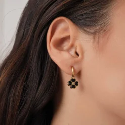 Femme Luzaka Boucles<Boucles Trefle noir acier doré or