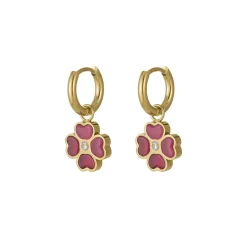 Femme Luzaka Boucles<Boucles Trefle rose acier doré or