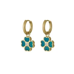 Femme Luzaka Boucles<Boucles Trefle vert acier doré or
