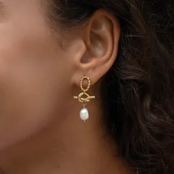 Femme Luzaka Boucles<Boucles Valéria acier doré or et nacre
