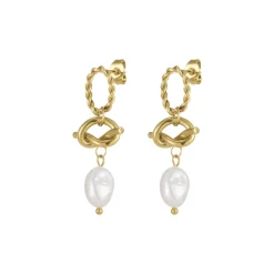 Femme Luzaka Boucles<Boucles Valéria acier doré or et nacre