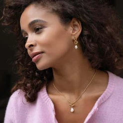 Femme Luzaka Boucles<Boucles Valéria acier doré or et nacre