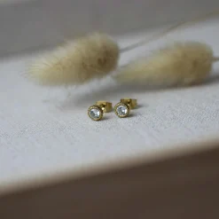 Femme Luzaka Boucles<Boucles zircons blancs acier doré or