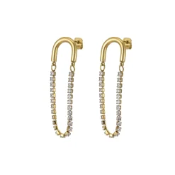 Femme Luzaka Boucles<Boucles Zircons blancs acier dorées or