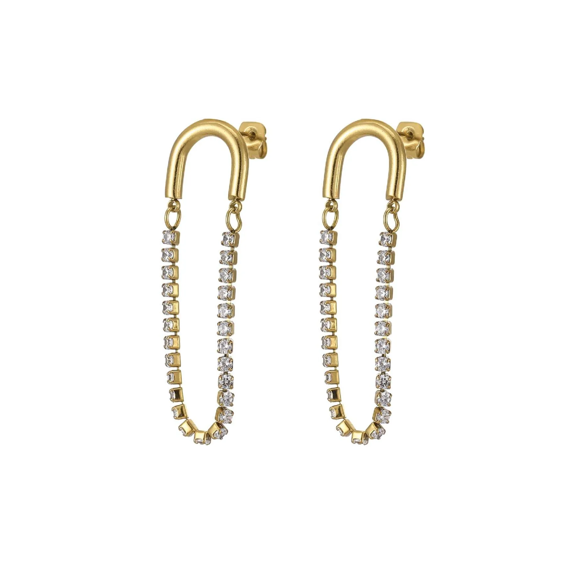 Femme Luzaka Boucles<Boucles Zircons blancs acier dorées or