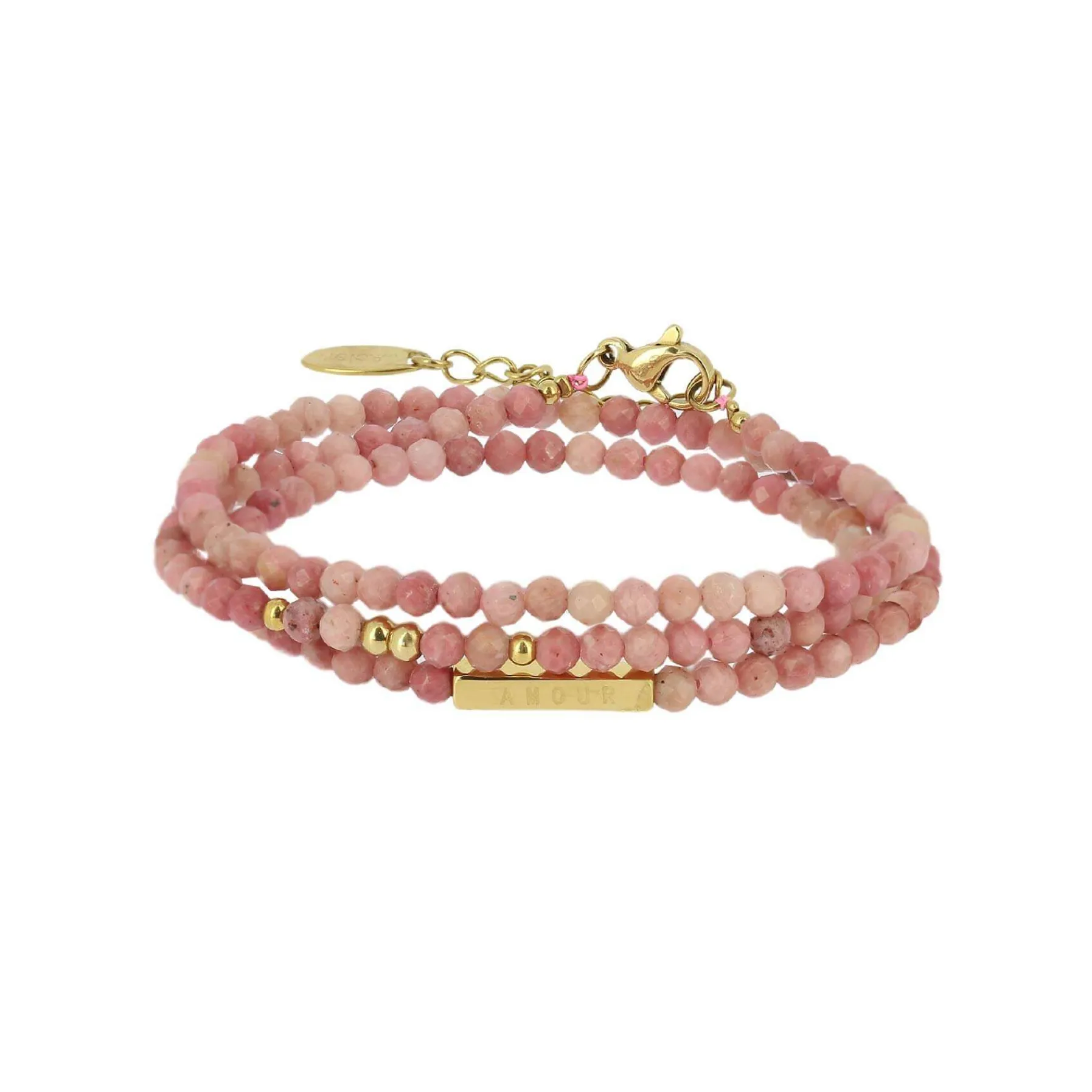 Femme Luzaka Bracelets<Bracelet Amour 3 rangs Pierres Rhodonite
