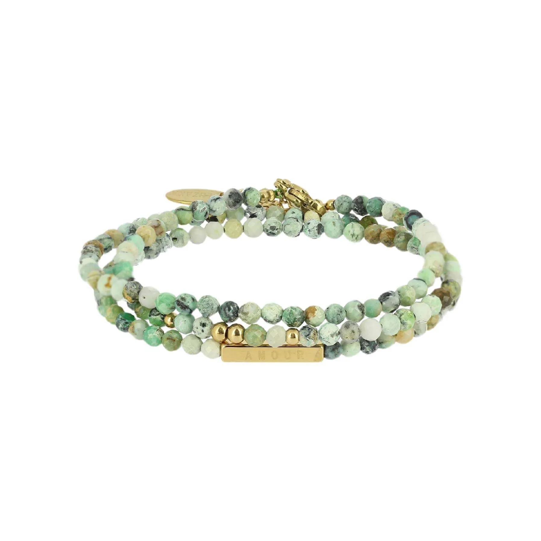 Femme Luzaka Bracelets<Bracelet Amour 3 rangs Pierres Pin Africain
