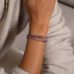 Femme Luzaka Bracelets<Bracelet Amour 3 rangs Pierres Améthyste