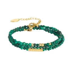 Femme Luzaka Bracelets<Bracelet Amour 3 rangs Pierres Malachite