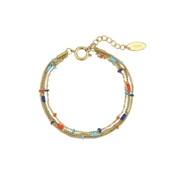 Femme Luzaka Bracelets<Bracelet Bilbao bleu acier doré or