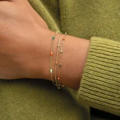 Femme Luzaka Bracelets<Bracelet Bilbao vert acier doré or