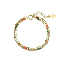 Femme Luzaka Bracelets<Bracelet Bilbao vert acier doré or