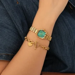 Femme Luzaka Bracelets<Bracelet Corazon acier doré or