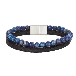 Homme Luzaka Bracelets<Bracelet cuir et Lapis Lazuli