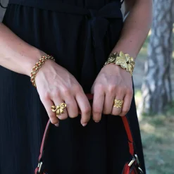 Femme Luzaka Bracelets<Bracelet Elira rouge acier doré or