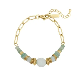 Femme Luzaka Bracelets<Bracelet Elsa acier doré or Amazonite