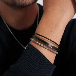 Homme Luzaka Bracelets<Bracelet Everest pierres agate grise