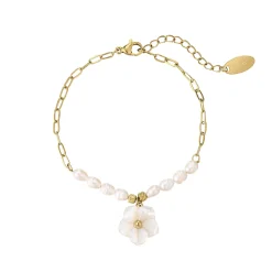 Femme Luzaka Bracelets<Bracelet Fleur nacre acier doré or