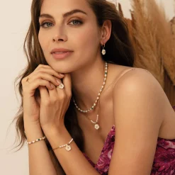 Femme Luzaka Bracelets<Bracelet Fleur nacre acier doré or