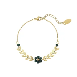 Femme Luzaka Bracelets<Bracelet Flora vert acier doré or