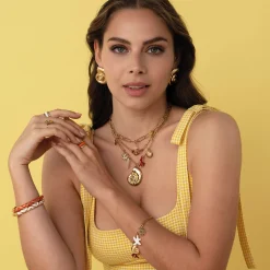 Femme Luzaka Bracelets<Bracelet Galapagos acier doré