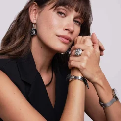 Luzaka Bijoux Snap<Bracelet Lea noir
