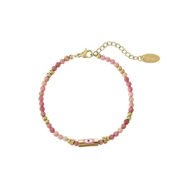 Femme Luzaka Bracelets<Bracelet Lucky eye Rhodonite acier doré or
