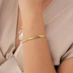 Femme Luzaka Bracelets<Bracelet Maille plate doré or