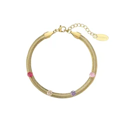 Femme Luzaka Bracelets<Bracelet Maille plate zircons colorés