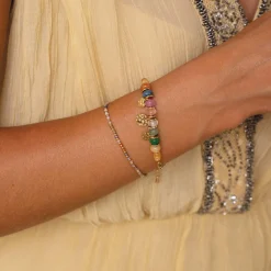 Femme Luzaka Bracelets<Bracelet Malia Multicolore acier doré or