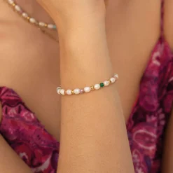 Femme Luzaka Bracelets<Bracelet Nacre et pierres acier doré or
