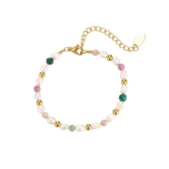 Femme Luzaka Bracelets<Bracelet Nacre et pierres acier doré or