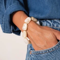 Femme Luzaka Bracelets<Bracelet Naomi blanc acier doré or