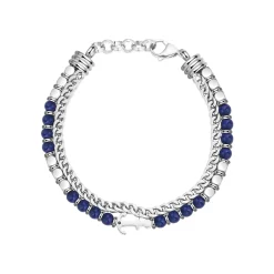 Homme Luzaka Bracelets<Bracelet Navy acier et pierres lapis lazuli