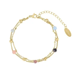 Femme Luzaka Bracelets<Bracelet Pierres multicolores acier doré or